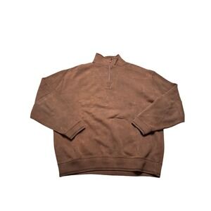 Tommy Bahama Mens Brown 100% Cotton Quarter Zip Pullover Sweater Size M